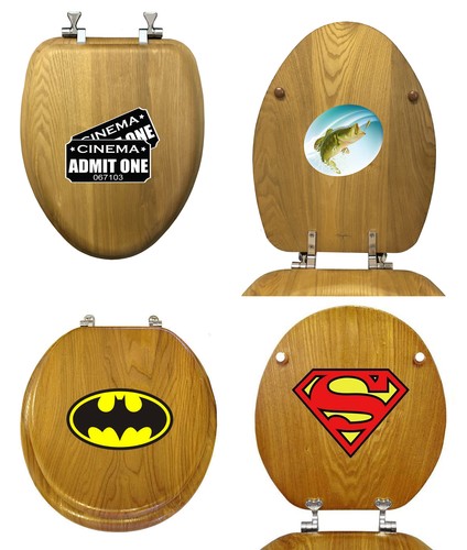 Oak finish toilet seat - oak,